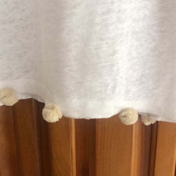 J Crew tank top with tan fringe balls at hem NWOT - Picture 3 of 12